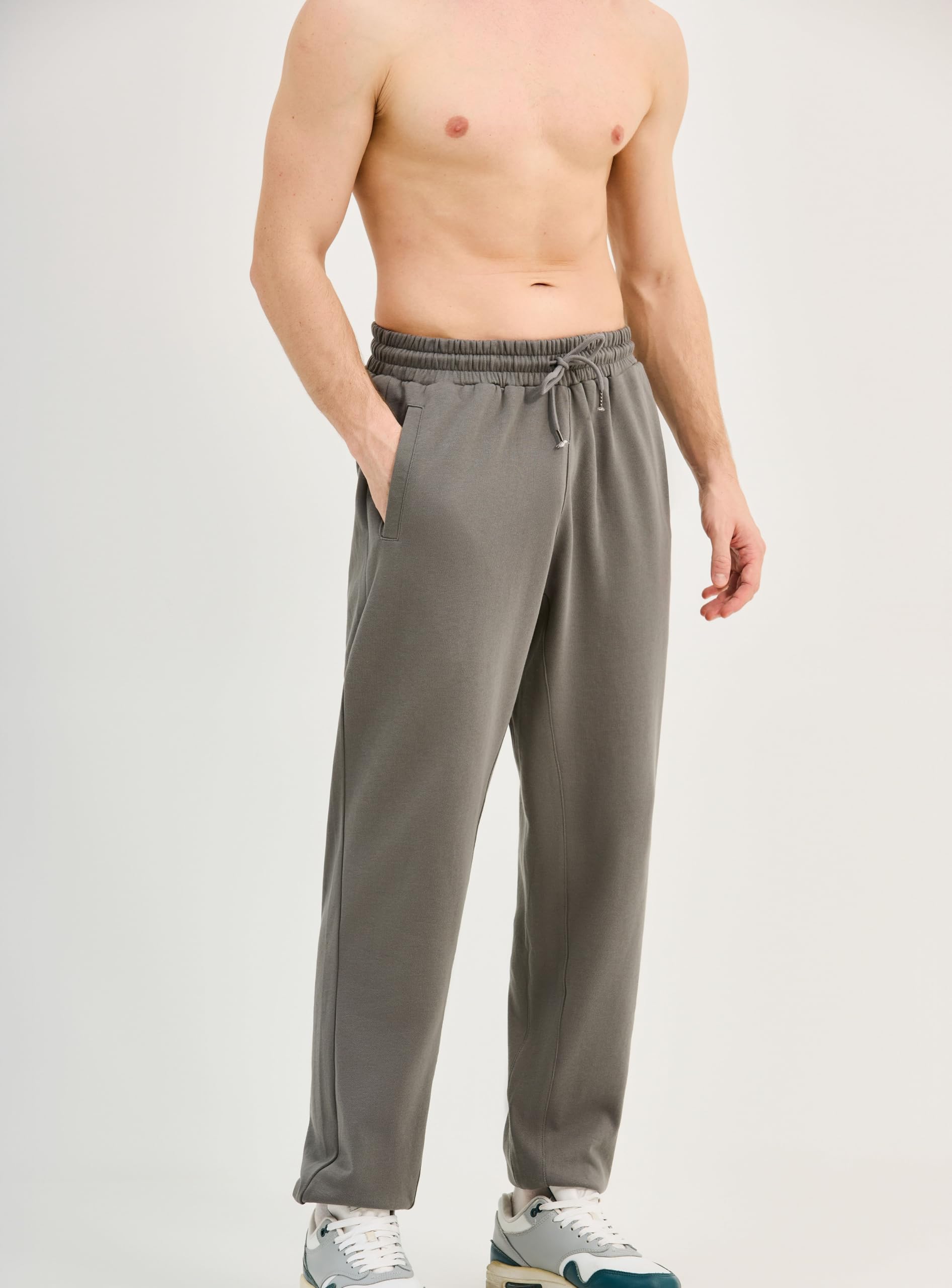 VarietyAthletics Mens French Terry Cotton Workout Athletic Everyday Sweatpants Joggers Pants (US, Alpha, Medium, Regular, Regular, Grey)