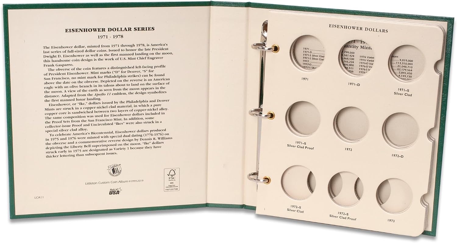 Littleton Coin Company 1971-1978 Eisenhower Dollar Album Coin Storage