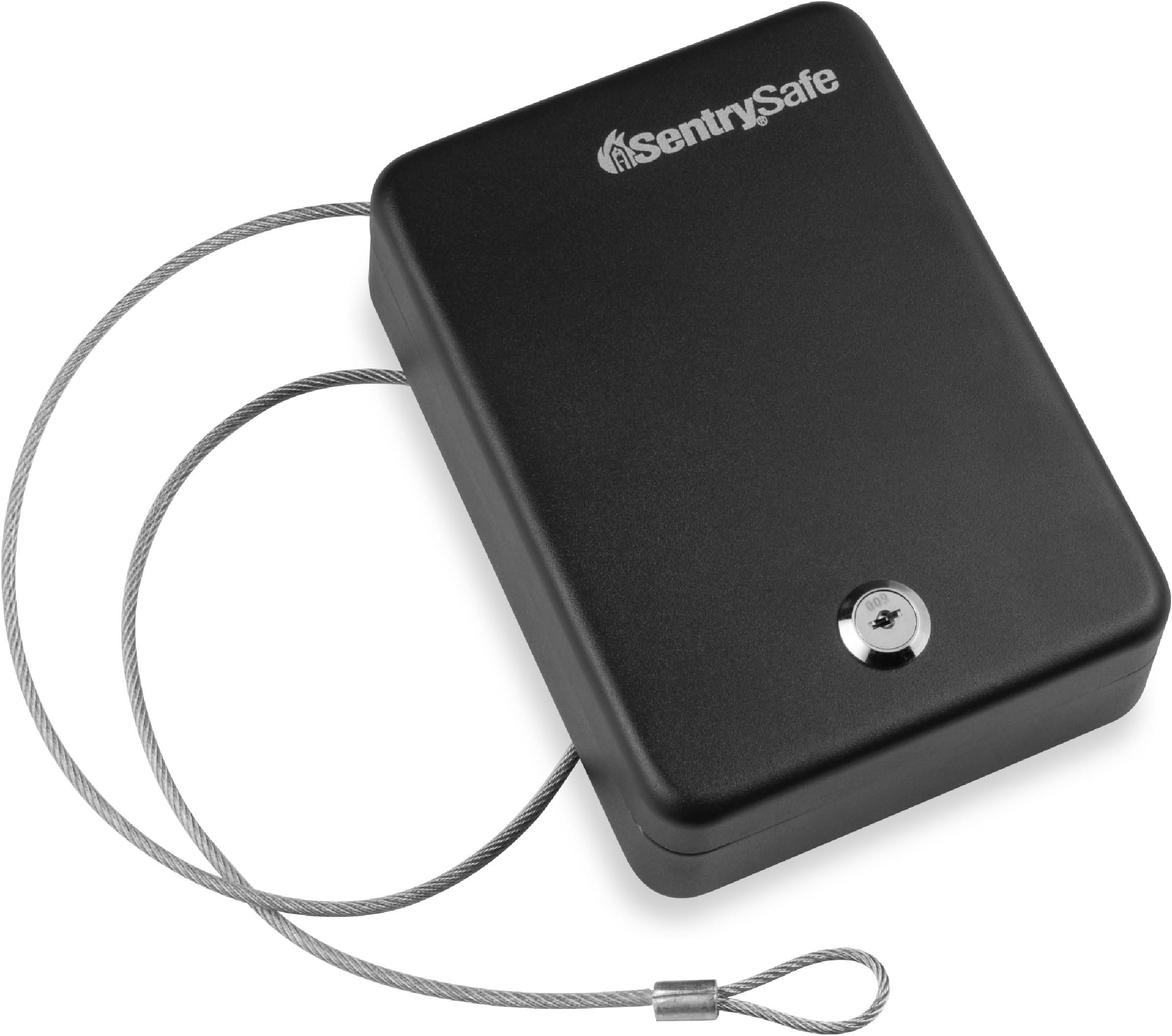 Mini Safe is a Lock Box with Key Lock for Office or Dorm that Secures Money, Passports, or Other Small Valuables, Exterior: 2.6 H x 5.9 W x 8.0 inches, P005K