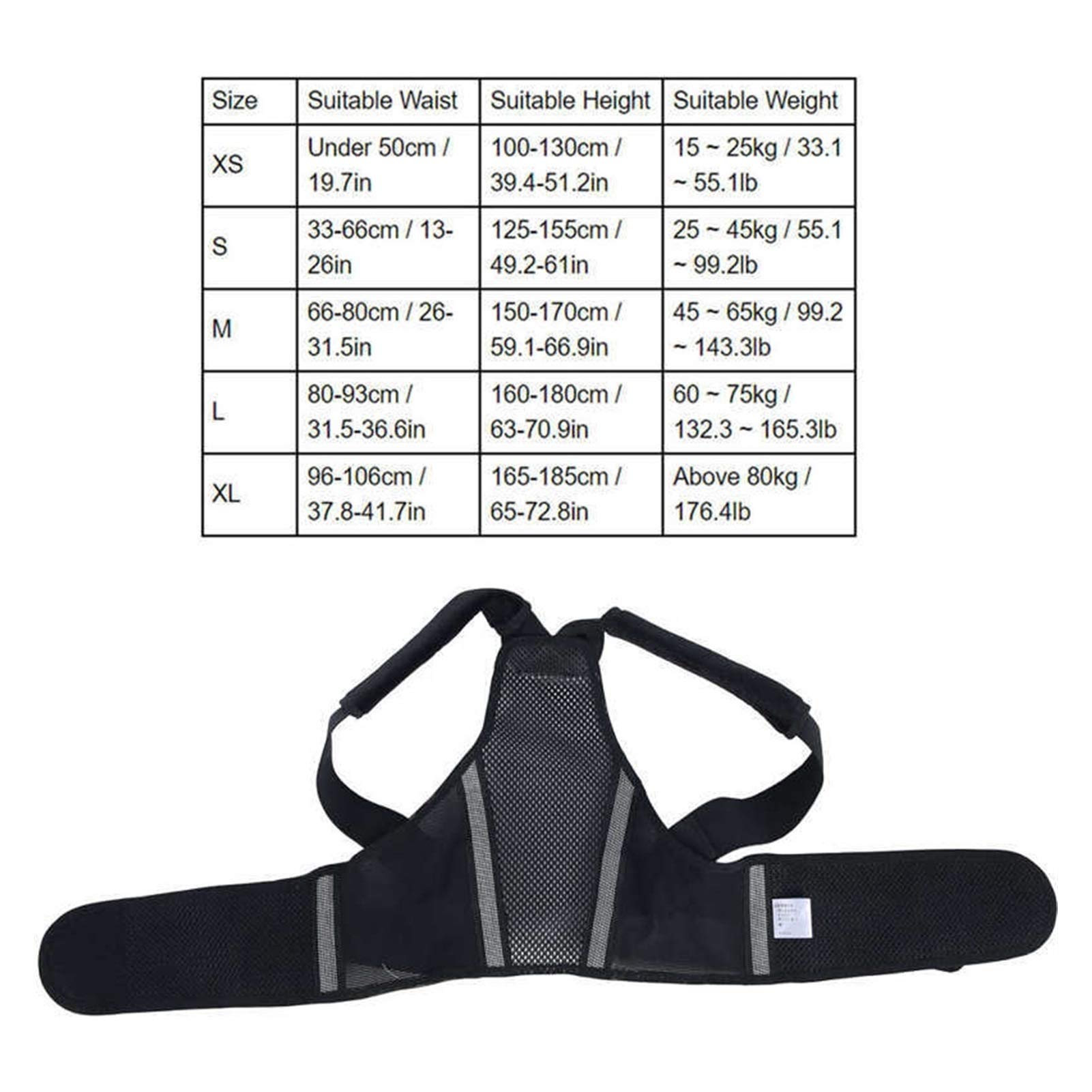 DSMYYXGS Corrector de Postura Ajustable, 5 tamaños, enderezador de Hombros y Espalda Transpirable, cinturón de corrección de Hombros para Estudiantes (Size : Small)