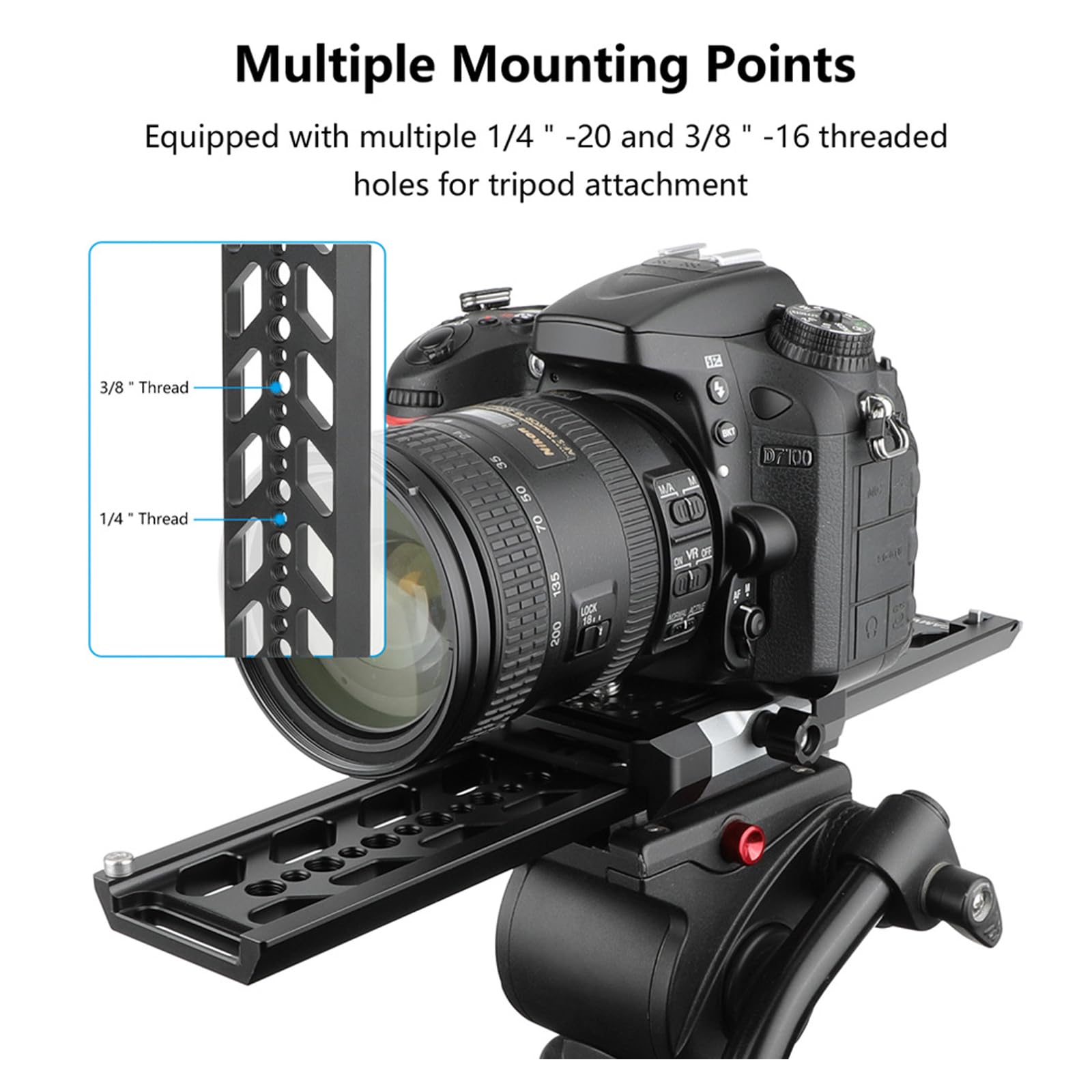 Piastra QR con base scorrevole compatibile per duty wide per apparecchiature fotografiche e registrazione video professionali Piastra per videocamera professionale