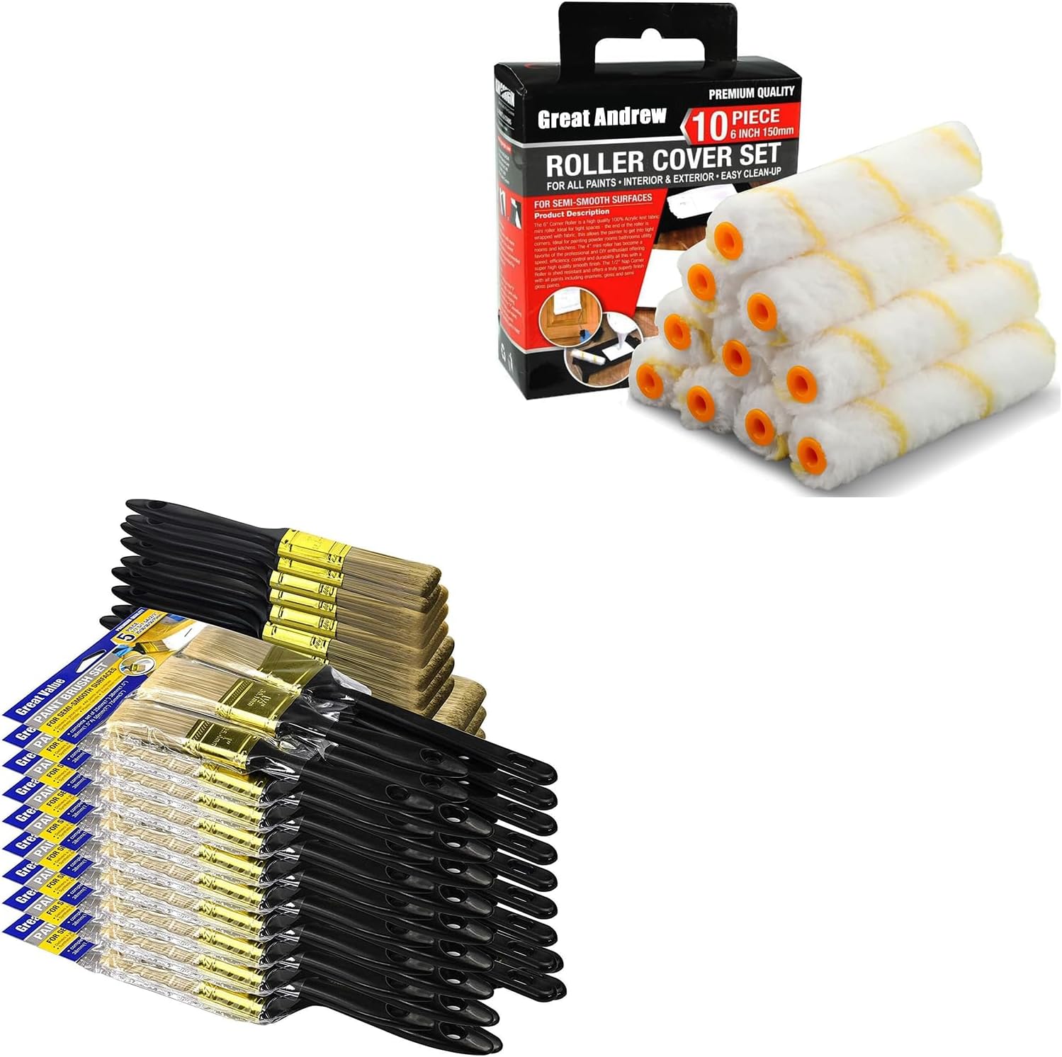 Paint Brush with 10 Paint Rollers