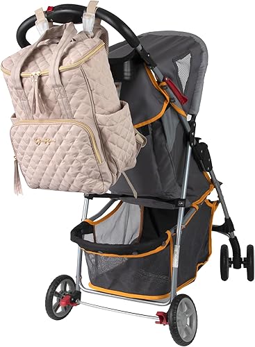 Miniatura 6 de Jessica Simpson Mochila acolchada para pañales con bolsillos aislados, almohadilla para cambiador, correas para cochecito, organizador de 3 piezas,