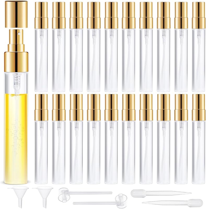 BESNEL Frascos de Spray de Vidro Transparente 5 mL, Pacote com 20