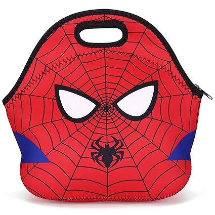 RecooTic Kids Spiderman Lunch Bag Waterproof Insulated Neoprene Lunchbox Lunch Tote Bag for School Work Office