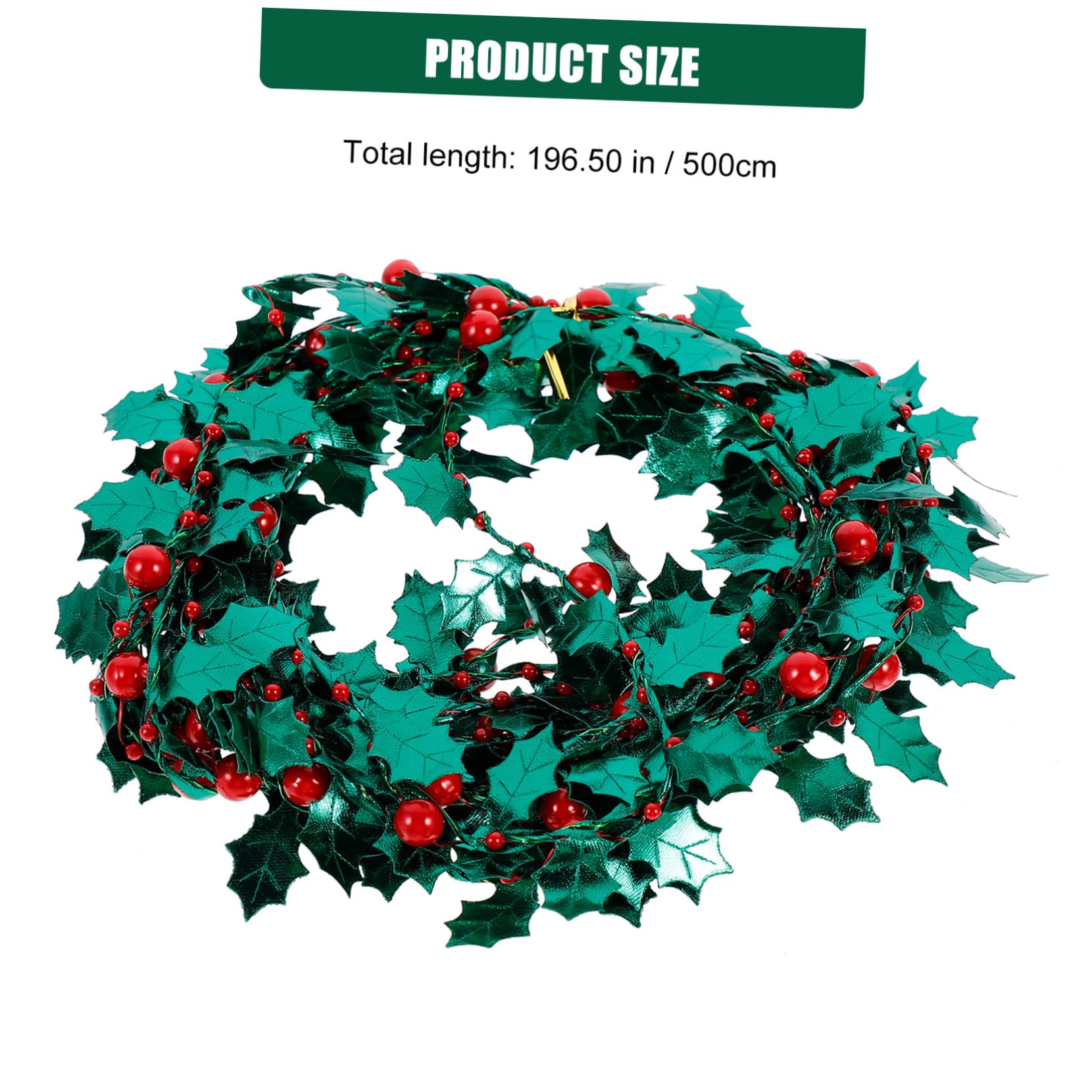 GOOHOCHY Green Leaf Christmas Decorations 5m Tinsel Wire Garland Holiday DIY Craft