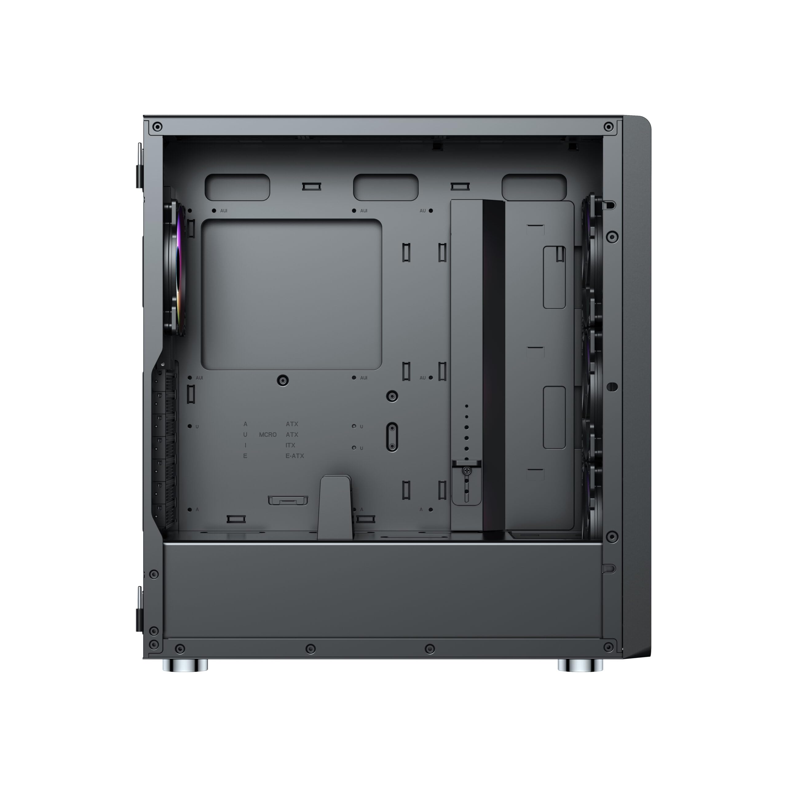 Air 100 Black Midi Tower ATX Case per PC, rete metallica, finestra laterale in vetro temperato, 4 ventole A-RGB da 120 mm preinstallate, radiatori da 360 mm, scheda madre E-ATX/ATX/mATX/ITX