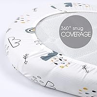 Vista 61 de Juego de 2 sábanas elásticas ultra suaves para moisés, ajuste universal para moisés, cesta de moisés, colchón rectangular ovalado, seguro y cómodo