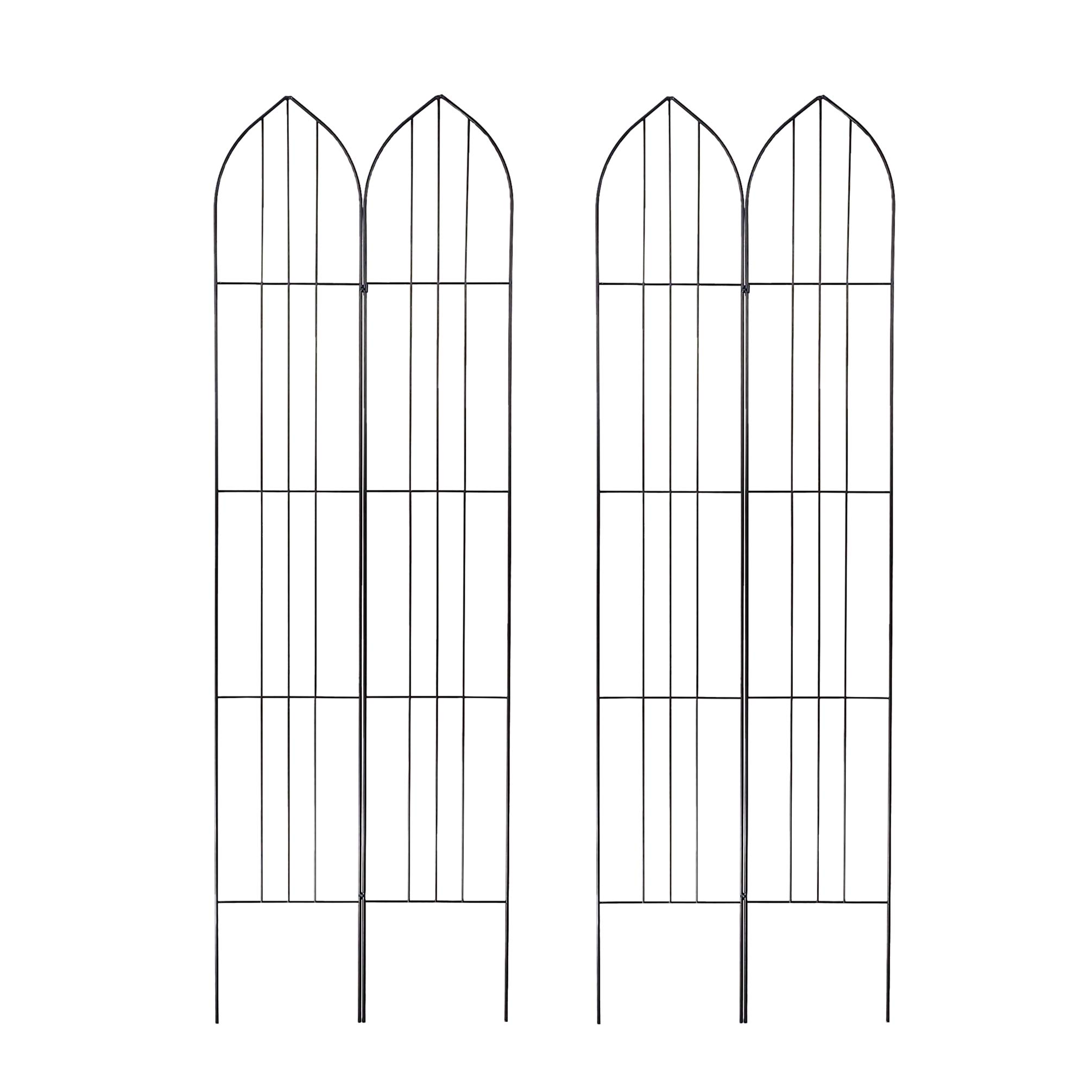 OUTOUR Foldable Metal Garden Trellis 2 Pack Wire Lattice Grid Panels for Rose Vines, Climbing Plants, Flower, Vegetables, Cucumber, Vegetables, Clematis Support, Outdoor Patio Lawn Yard Decoration