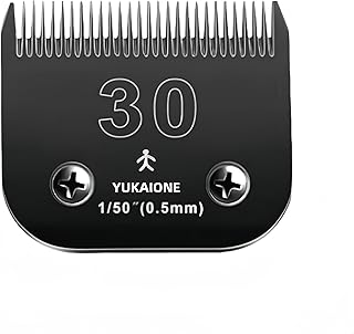 #30 Dog & Cat Clipper Blade: Titanium Coated SK2 Steel, Universal Fit for Andis, Oster, Wahl - 1/50" Cut for Ultra-Short Trims