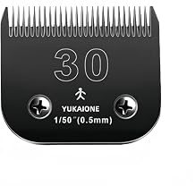 #30 Dog & Cat Clipper Blade Titanium Coated SK2 Steel, Universal Fit for Andis, Oster, Wahl - 1/50" Cut for Ultra-Short Trims