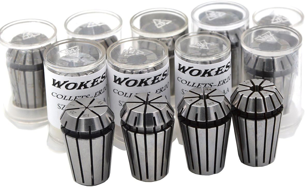 14Pcs,ER20 1mm 2mm 3mm 4mm 5mm 6mm 7mm 8mm 9mm 10mm 11mm 12mm 13mm 1/8 Milling Machine Collet Chuck CNC Lathe Grip Holder Tool for Boring Engraving EDM Grinding Drill Presses Machines