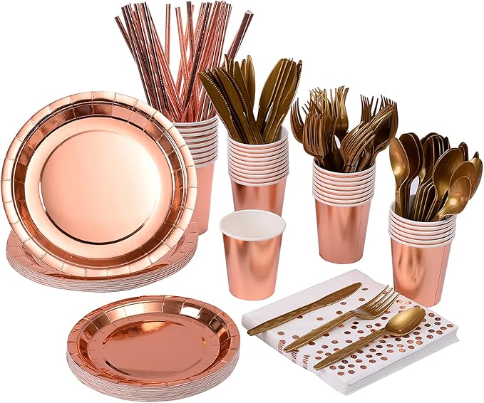 201 Rose Gold Party Supplies Rose Gold Paper Plates
