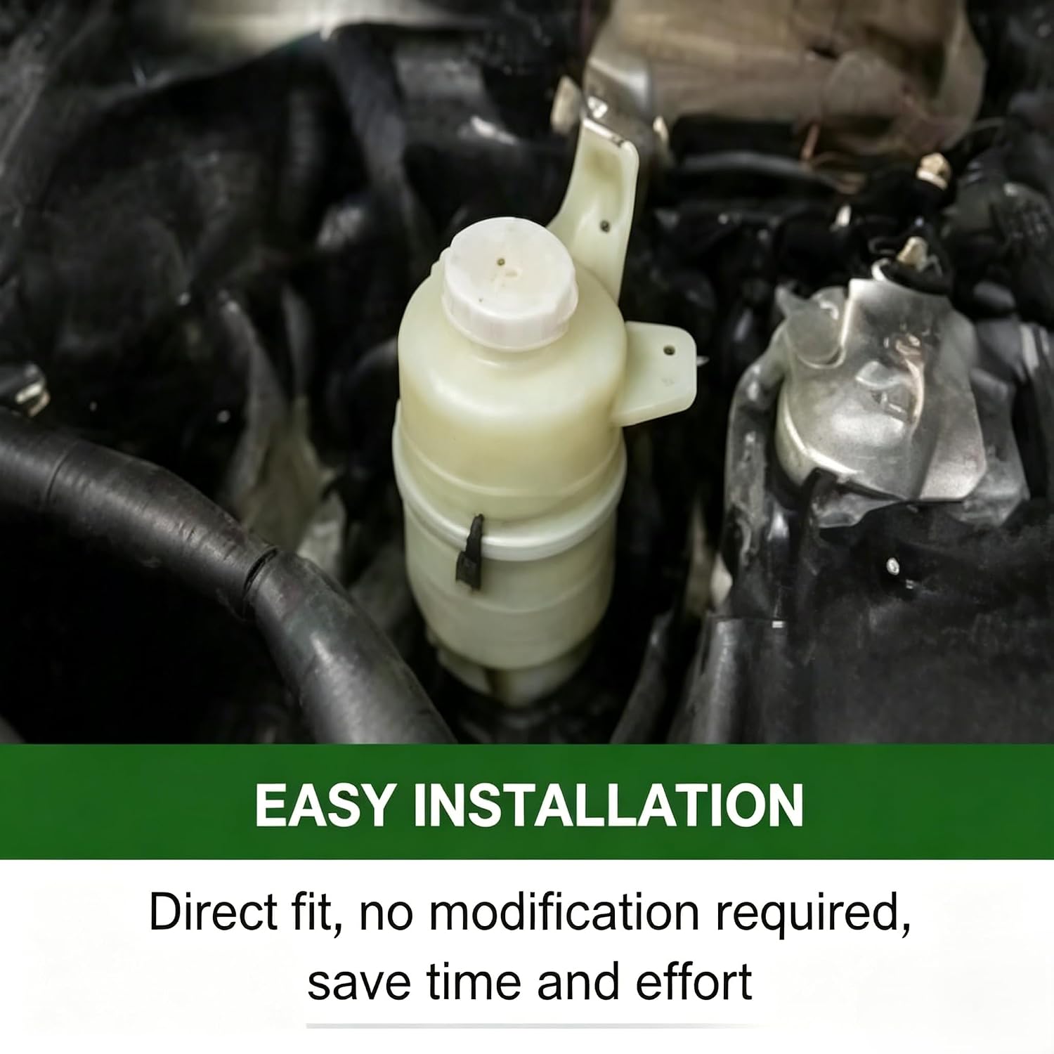 Power Steering Reservoir with Cap Compatible with Mitsubishi Pajero V73 Montero L200 Triton Fluid Tank Replacement Assembly MR995028 4455A498 MR961246