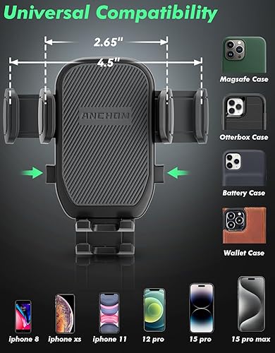 Miniatura 5 de Soporte de teléfono para automóvil, soporte de teléfono mejorado para automóvil con base expandible, soportes para teléfono celular compatibles con