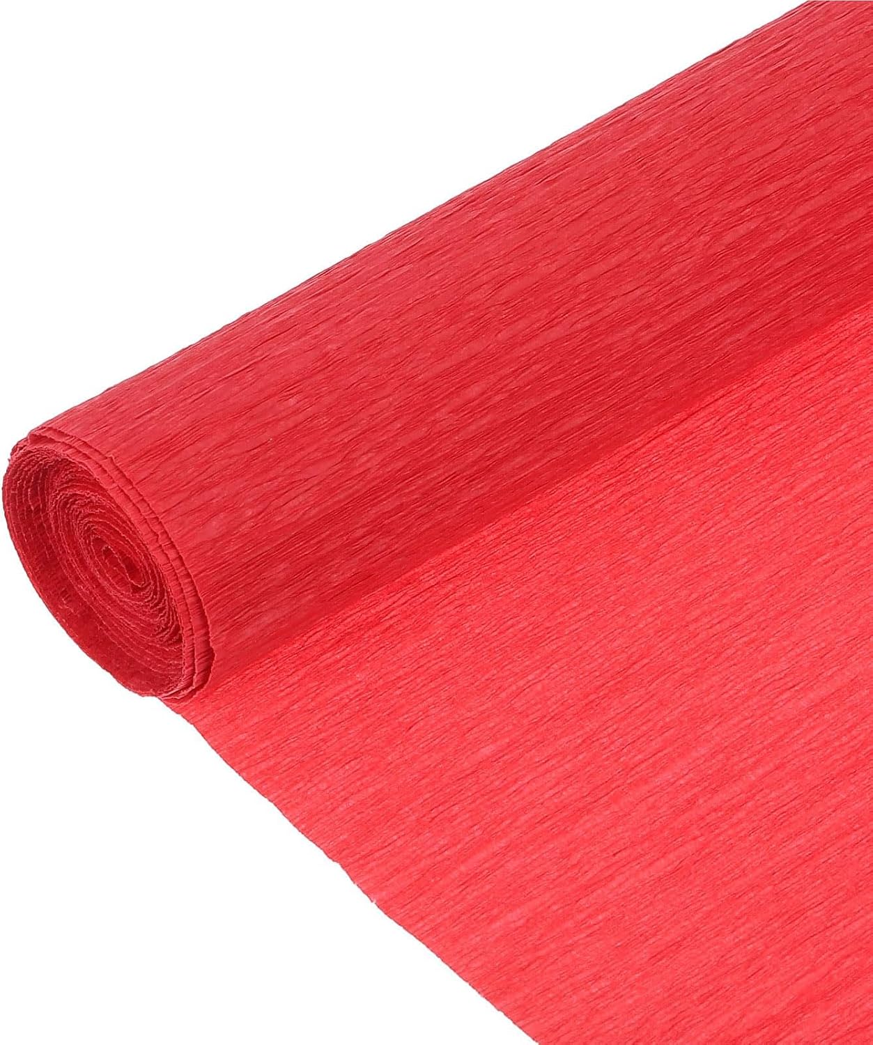 TOP-VIGOR Crepe Paper Roll, 10 Inch Width 8.2ft Length Colorful Craft Streamers for Birthday, Wedding, Party Decorations, Craft & Packing Decorative Sketch and Cutting Paper, Red