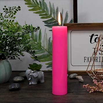 Jeco 2 x 9 Inch Hot Pink Pillar Candle