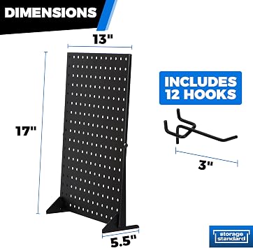 Pegboard Display Stand With 12 Peg Hooks for Retail Craft Shows & Fairs - Metal Product Merchandise Display Rack for Selling Accessories, Display Stands for Boutique, Stores, Vendors & Events