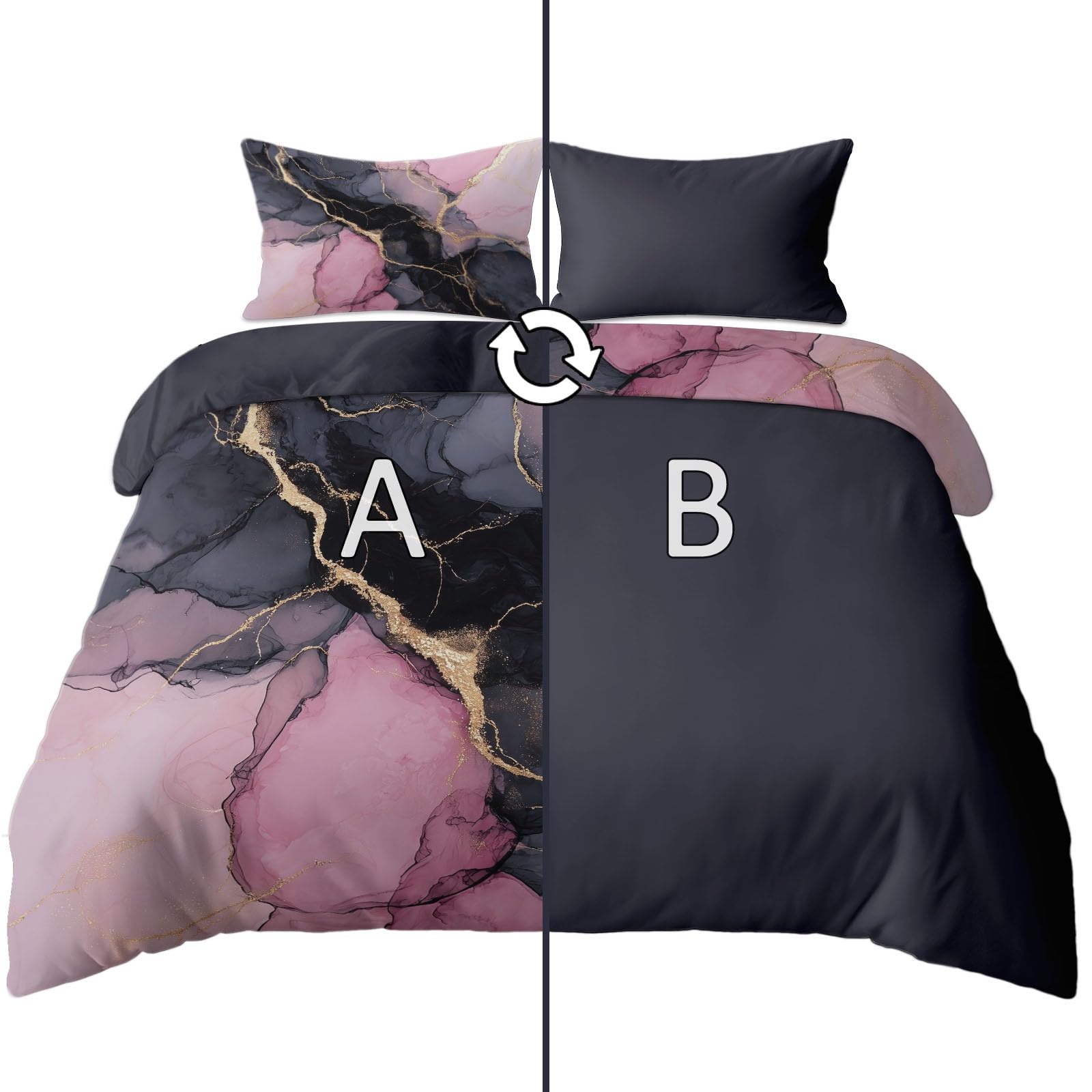Parure de lit zippée 140x200 hypoallergénique contre la couette qui glisse
