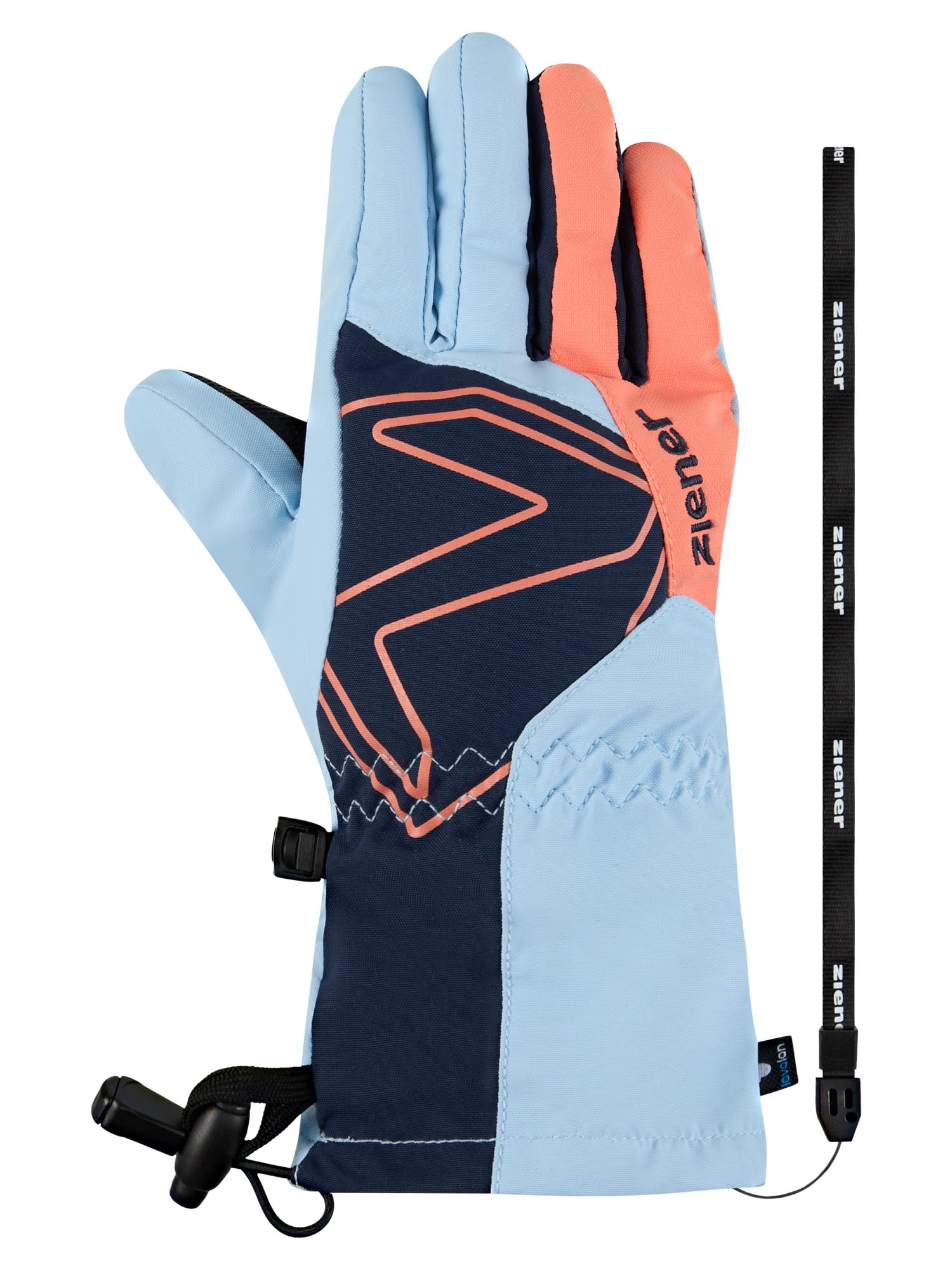 Ziener Guanti da sci Laval-Z per bambini, impermeabili, in lana, extra caldi, Arctic Sky, 4