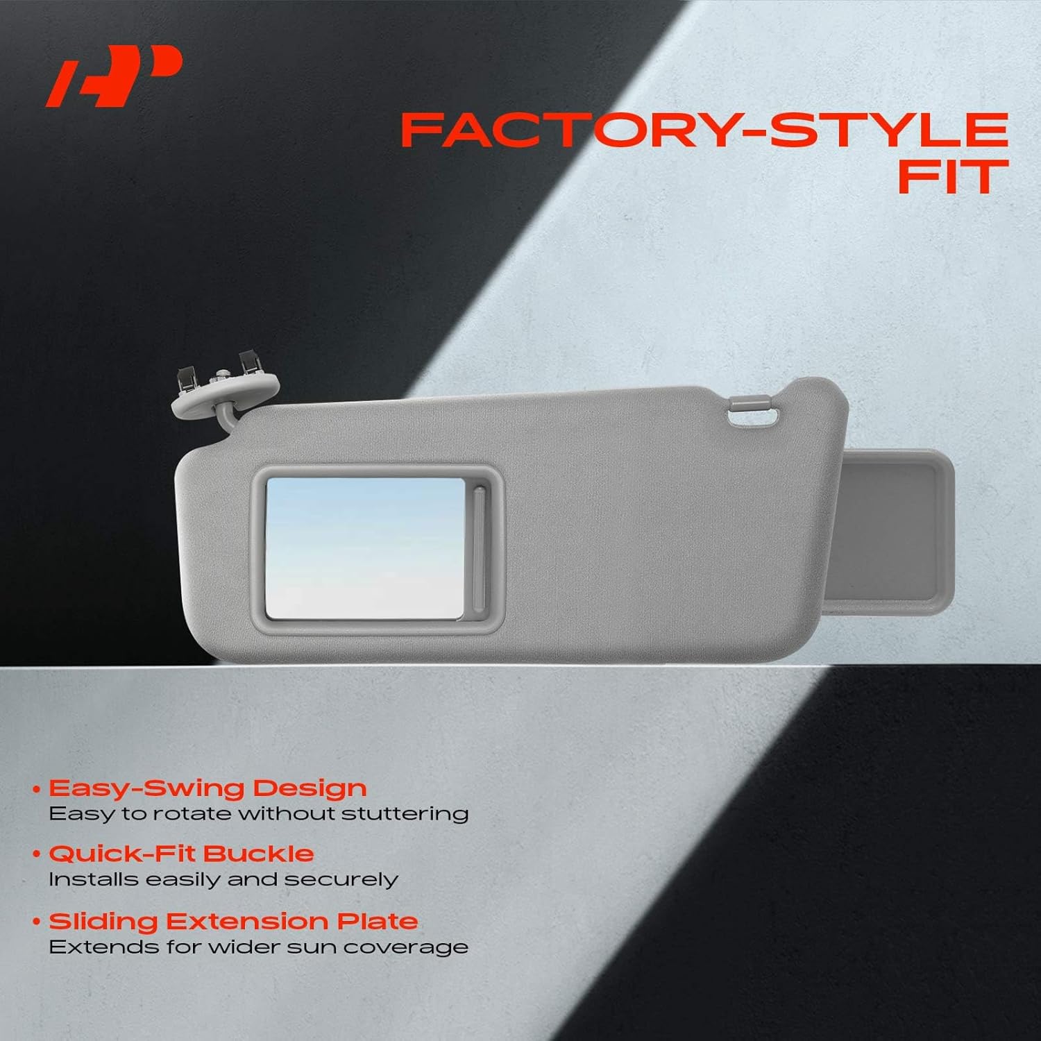 A-Premium Driver Left Side Sun Visor Compatible with Toyota RAV4 2010 2011 2012 - with Vanity Light, with Vanity Mirror, with Sliding Sun Visor Extension, Beige Color - Replaces 7432042502E1