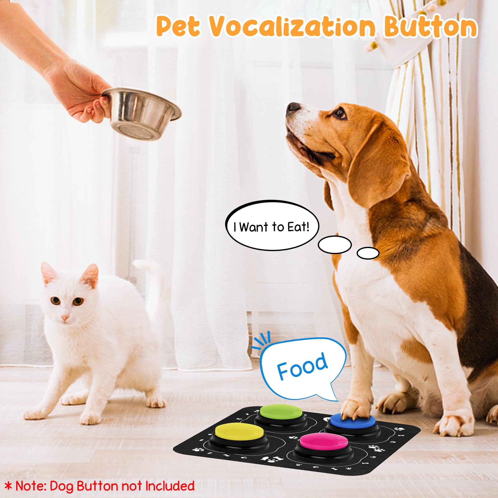 Lot De 6 Boutons Enregistreurs Pour Chien/chat - Communication Avec Animal, 30 Secondes D'enregistrement - Alimentation Par Piles AAA