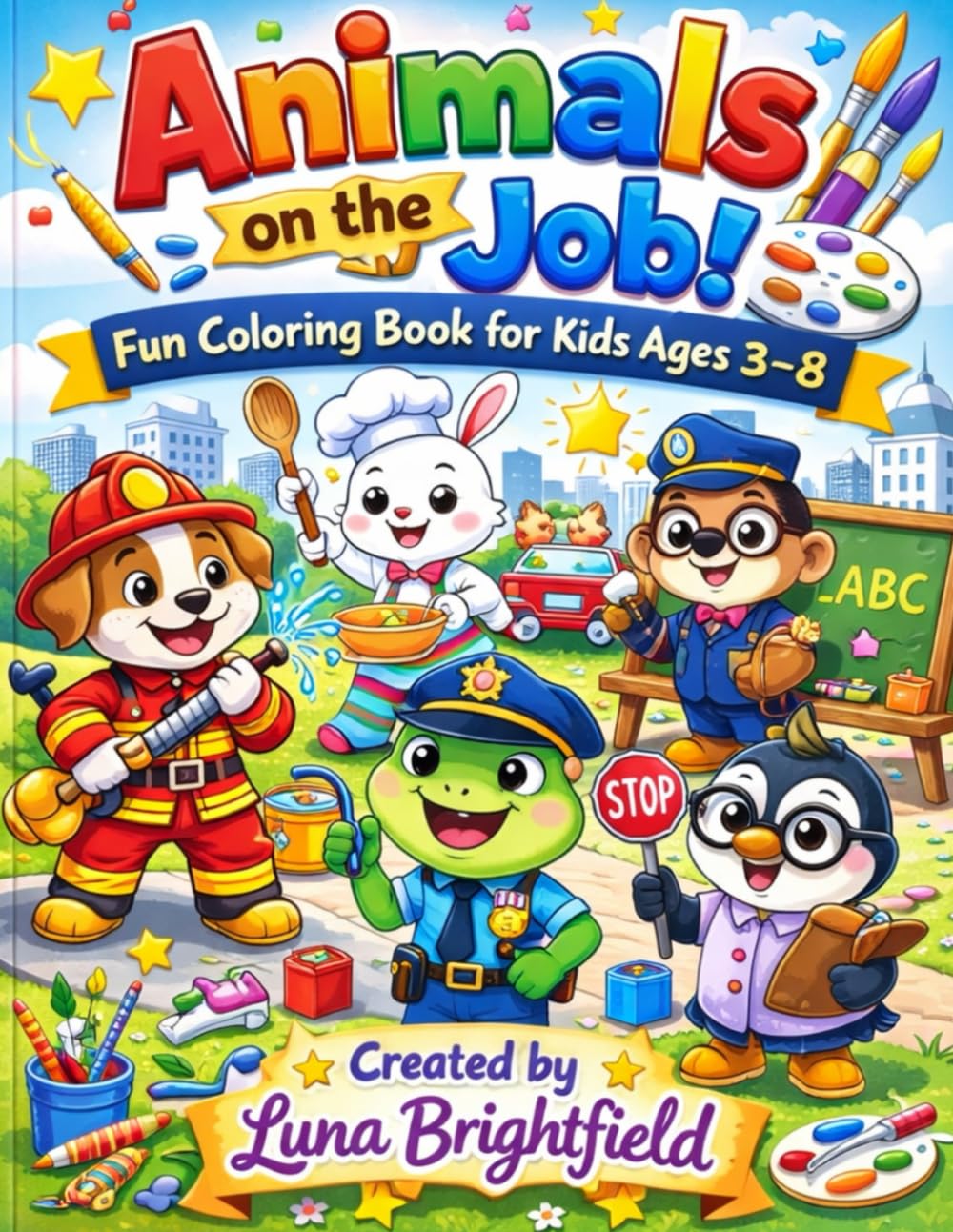 Animals on the Job! Fun Coloring Book for Kids Ages 3–8