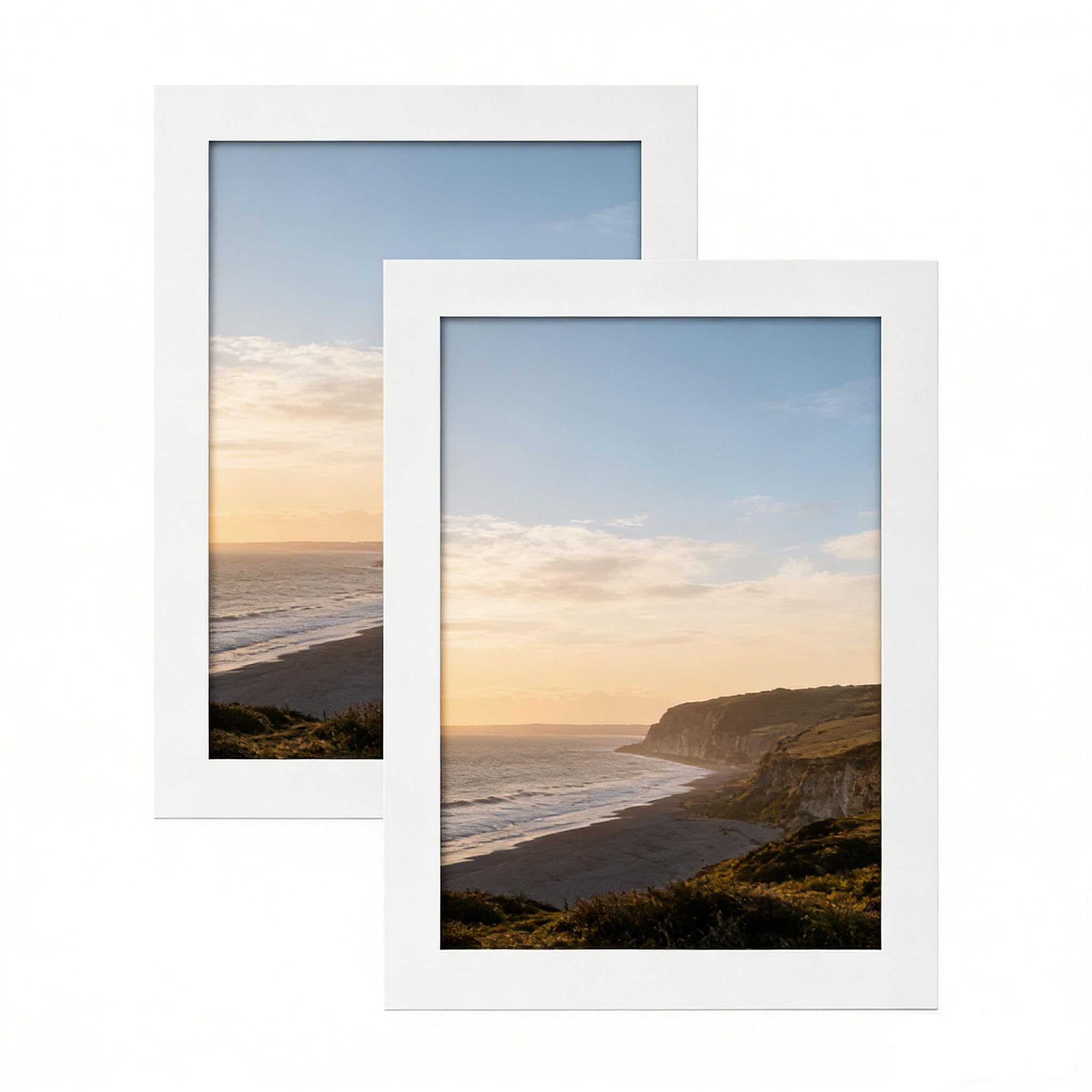 Szjinbao White A4 Picture Frame, A4 Black Picture Frames 21 X 29,7 Cm, Frame Wall Hanging Landscape Or Portrait Orientation Tabletop And Wall Mountable