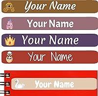 Vista 14 de 100 etiquetas de nombre personalizadas para niños, suministros escolares, calcomanías de nombre personalizadas para niños, impermeables