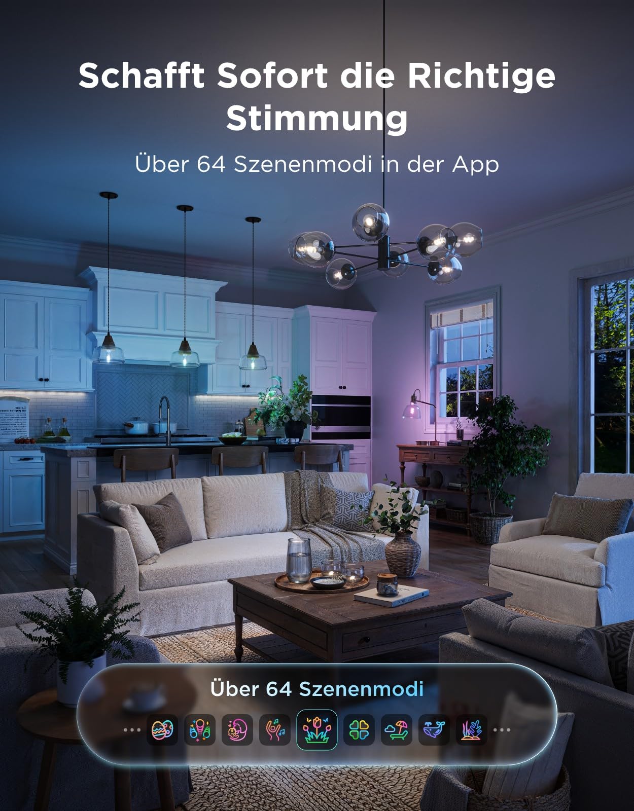 Govee Smart Edison Glühbirne E27 RGBWW LED Lampe ST64 Kompatibel mit Matter und Google Assistant 500lm COB Dimmbar 16 Mio. DIY-Farben Filament Bulbs Vintage-Deko 2 Stück