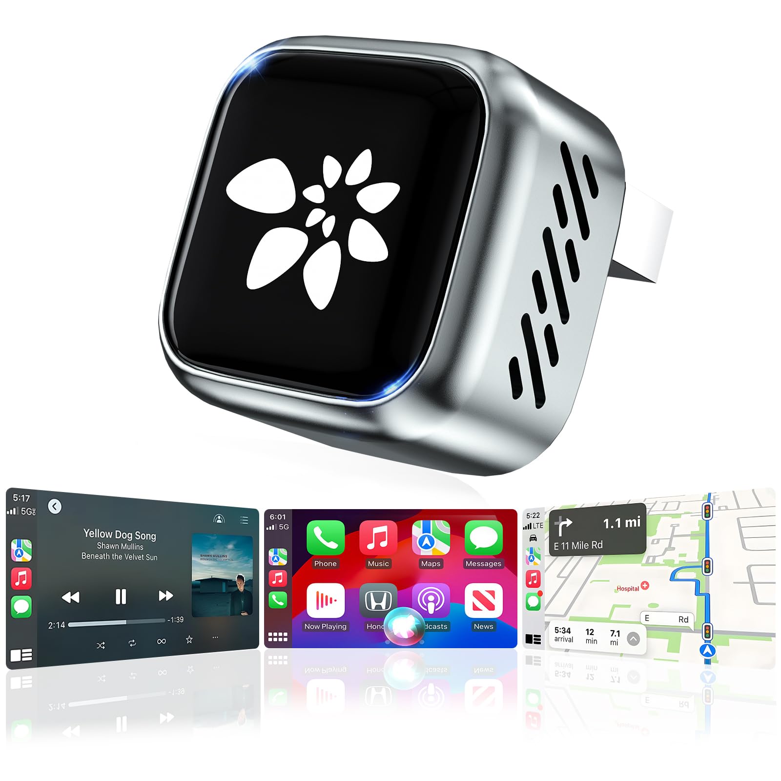 Photo 1 of 2-in-1 Wireless CarPlay Adapter for iPhone & Android, 2026 Upgraded Wireless Adapter with Zero Latency, 3 Second Auto Stable Connection,Plug & Play for 2016+ Cars with USB-A USB-C Ports