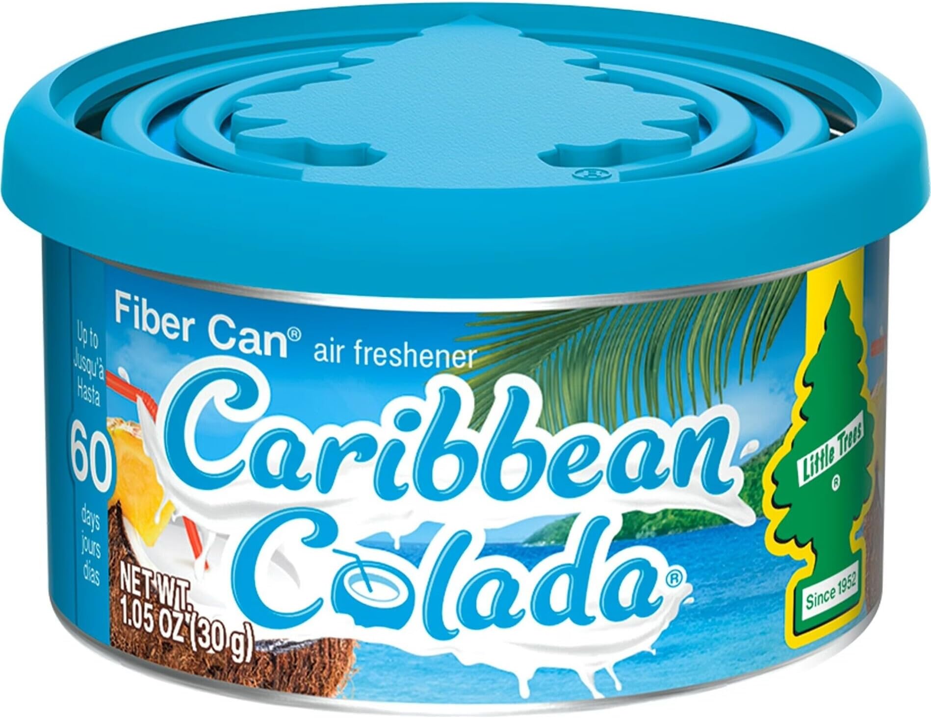 Little Trees Fiber Can-Caribbean Colada Car Air Freshener, Ufc1782424