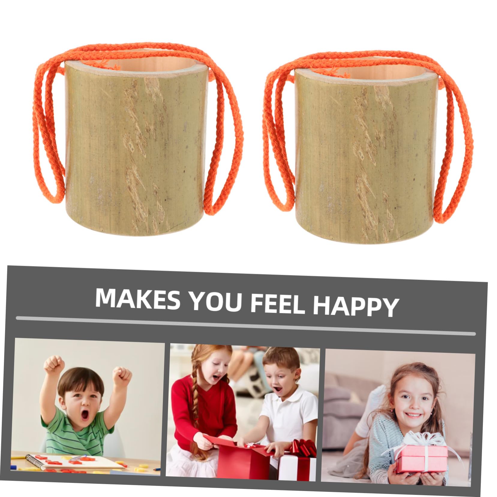 Zancos de Bambú para Entrenamiento Sensorial Tamaño Grande sin Imperfecciones, Juguete Interactivo para Niños y Adultos, Equipo de Equilibrio para Interiores y Color Aleatorio