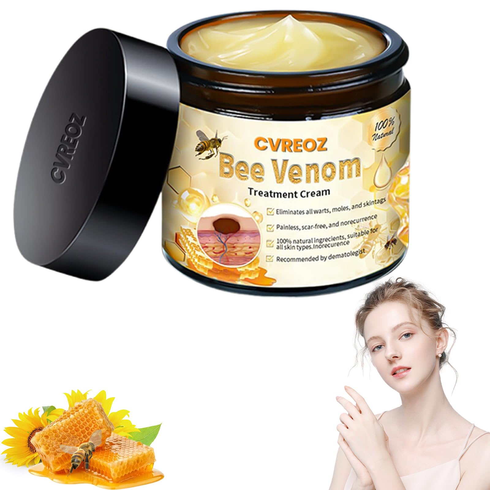 Cvreoz Advanced Bee Venom Skin Treatment Cream, Powerful All-Body Treatment Cream, Professional Bee Venom skin therapy cream, Natural Body Serum for