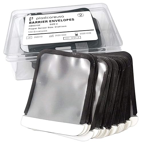 1000 sobres de barrera de rayos X dentales (talla 2)  Fundas protectoras desechables para sensor digital de imágenes de placa de fósforo  Sobre de