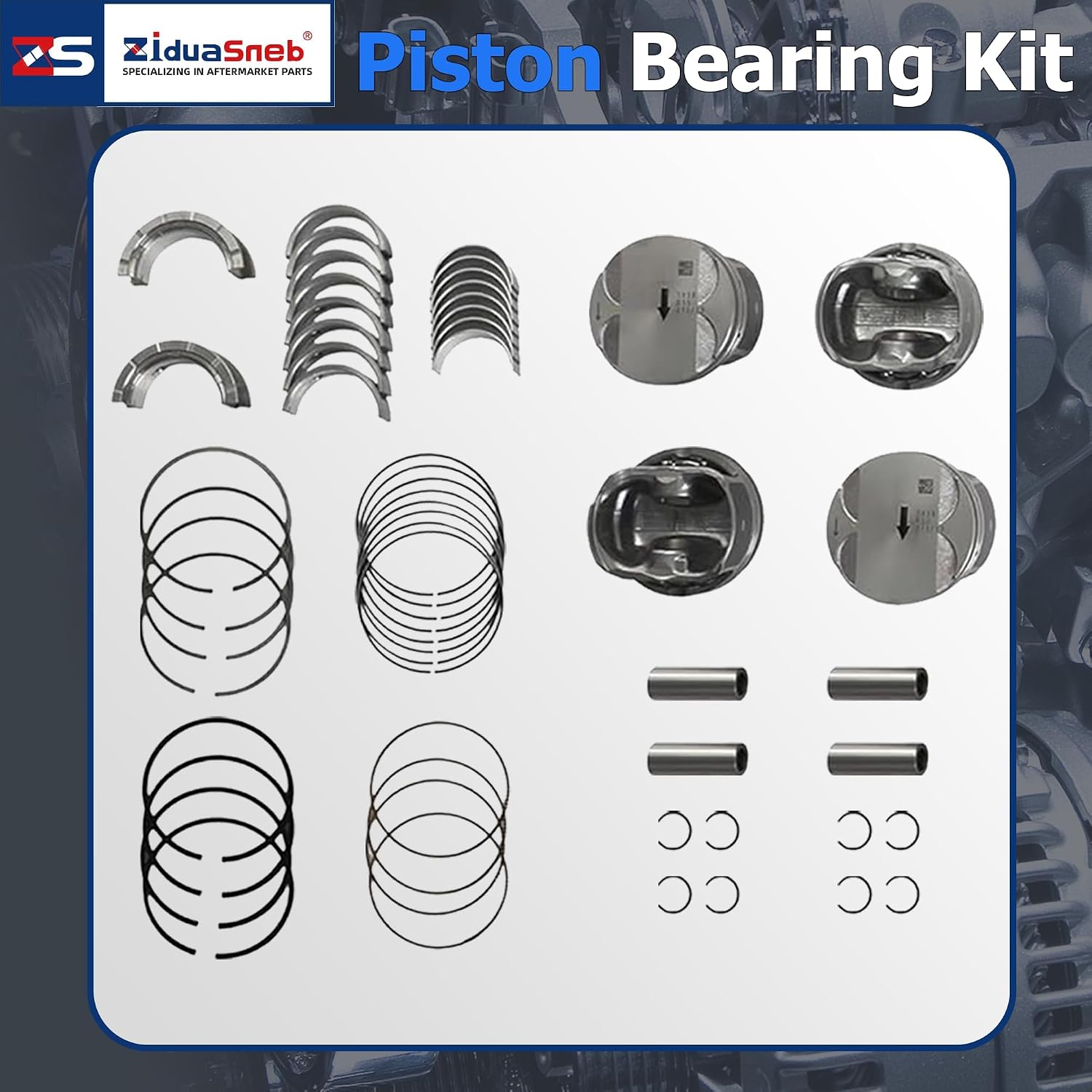 2.4L Engine Rebuild Overhaul Kit & Timing Chain Kit VVT Head Gasket Set Connecting Rods Pistons Main & Rod Bearings Set Fit For Chevy Malibu Captiva Equinox Orlando Buick Regal Verano 2.4L 2011-2017.