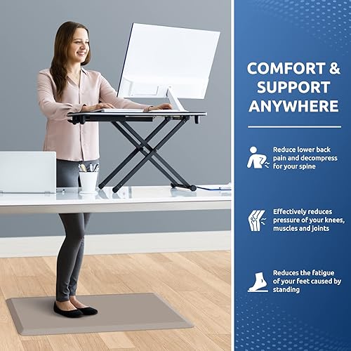 Miniatura 18 de KitchenClouds - Tapete antifatiga acolchado para cocina, impermeable, antideslizante, cómodo, para escritorio de pie, fregadero y oficina, 17.3 x 39