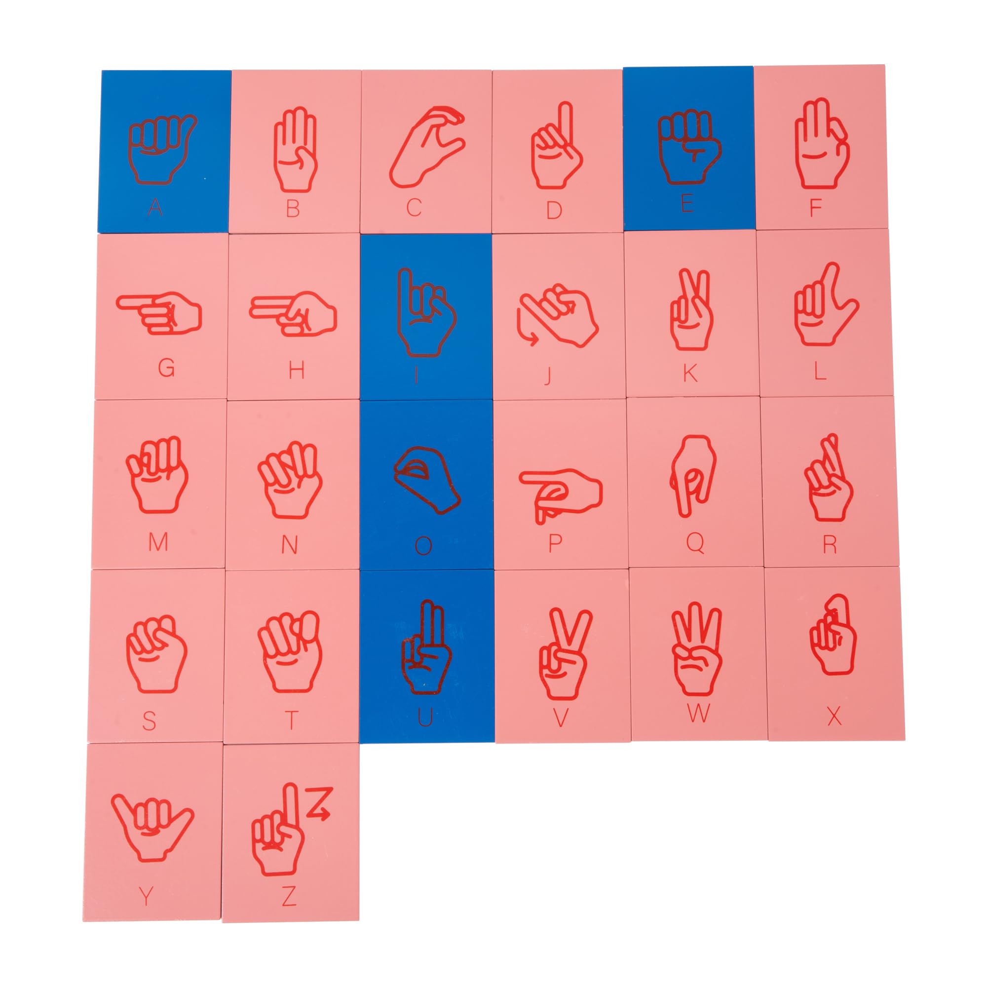 Adena Montessori Early Child Development Learning Material Lower and Capital Case Sandpaper Letters Sign Language Edition - Image 3