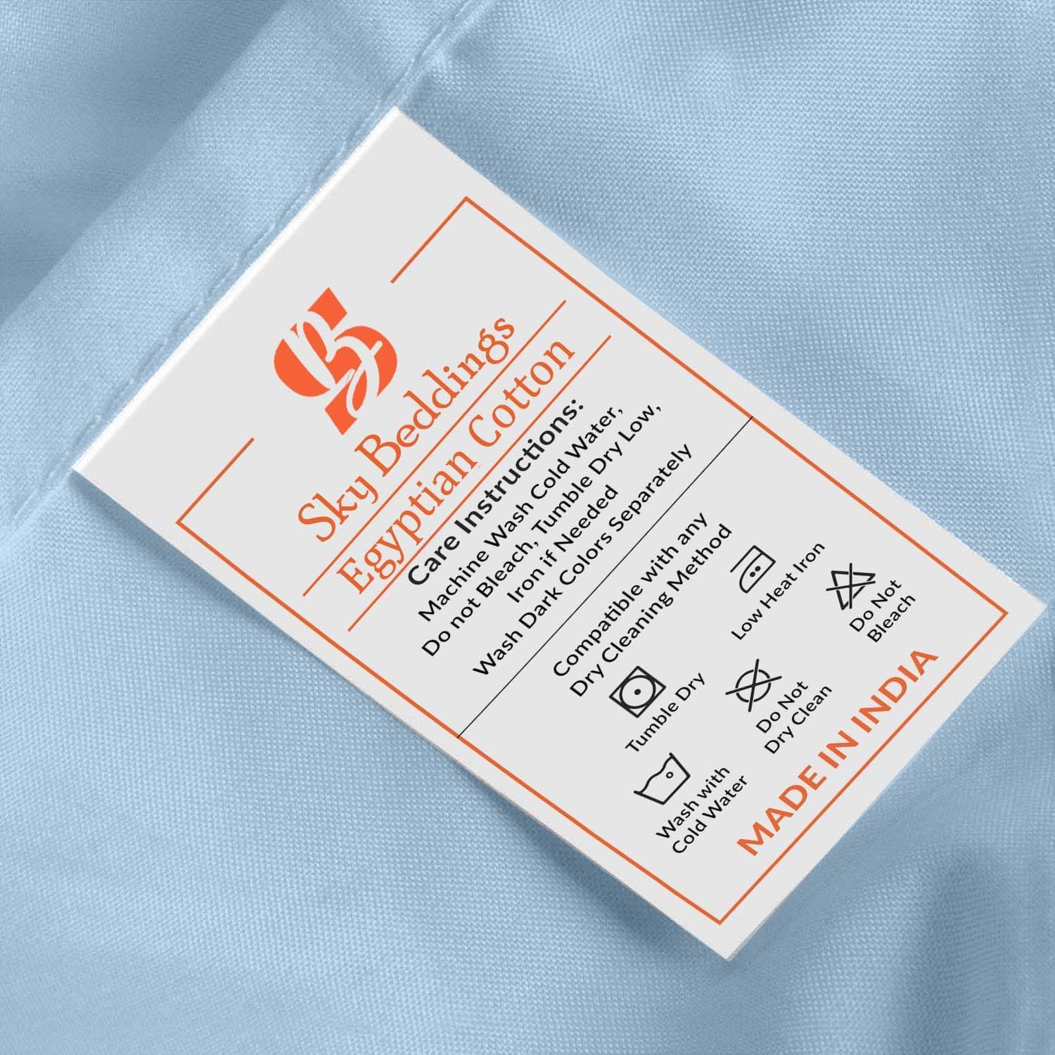 King Sheets Cotton - Luxury Egyptian Cotton Sheets for King Size Bed - 600 Thread Count King Bed Sheets Set with 16" Deep Pocket - Soft, Cooling Sateen Weave King Sheet Set 4 Piece - Light Blue
