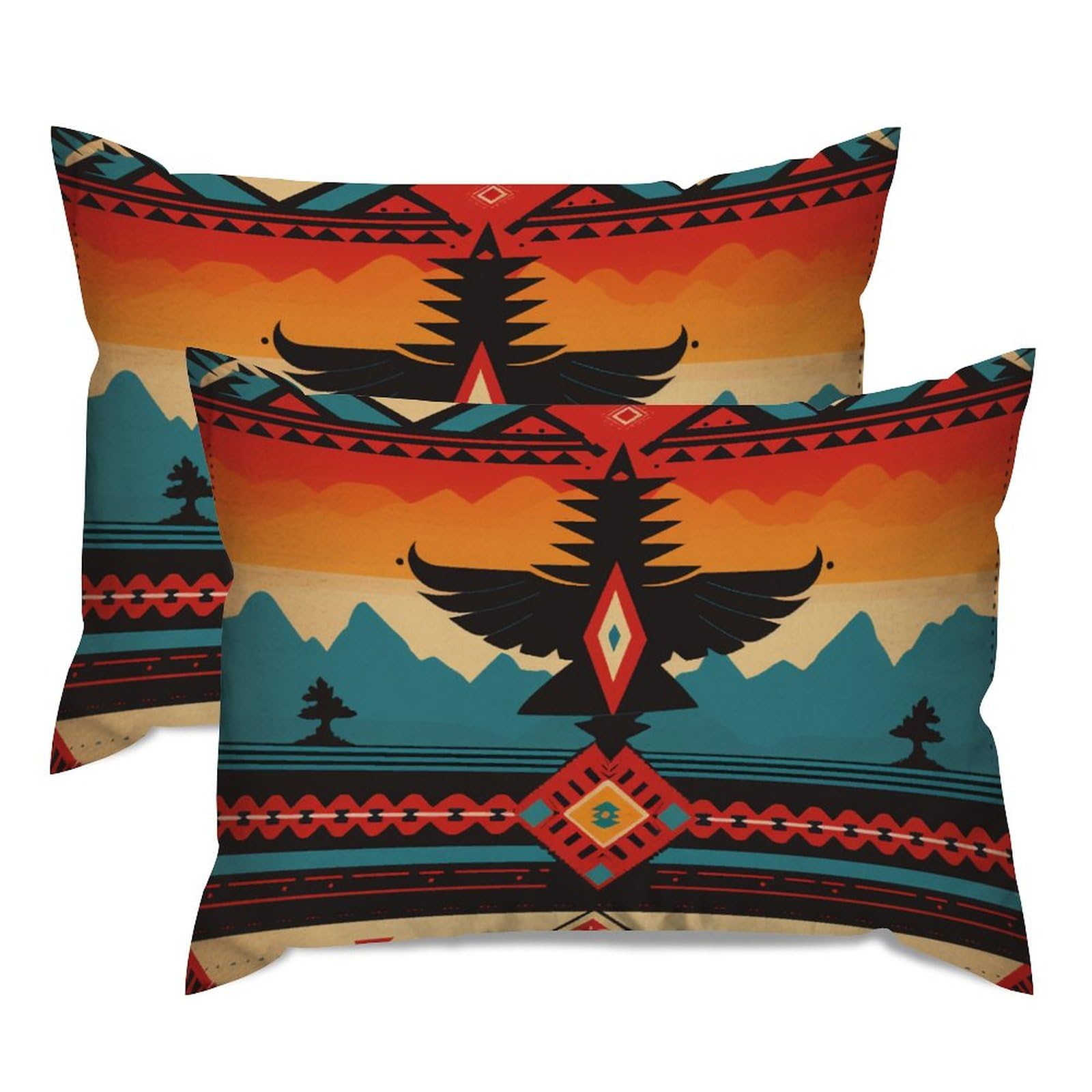 Housses de coussin de soutien lombaire ethnique tribal africain 50,8x66 cm coton lin