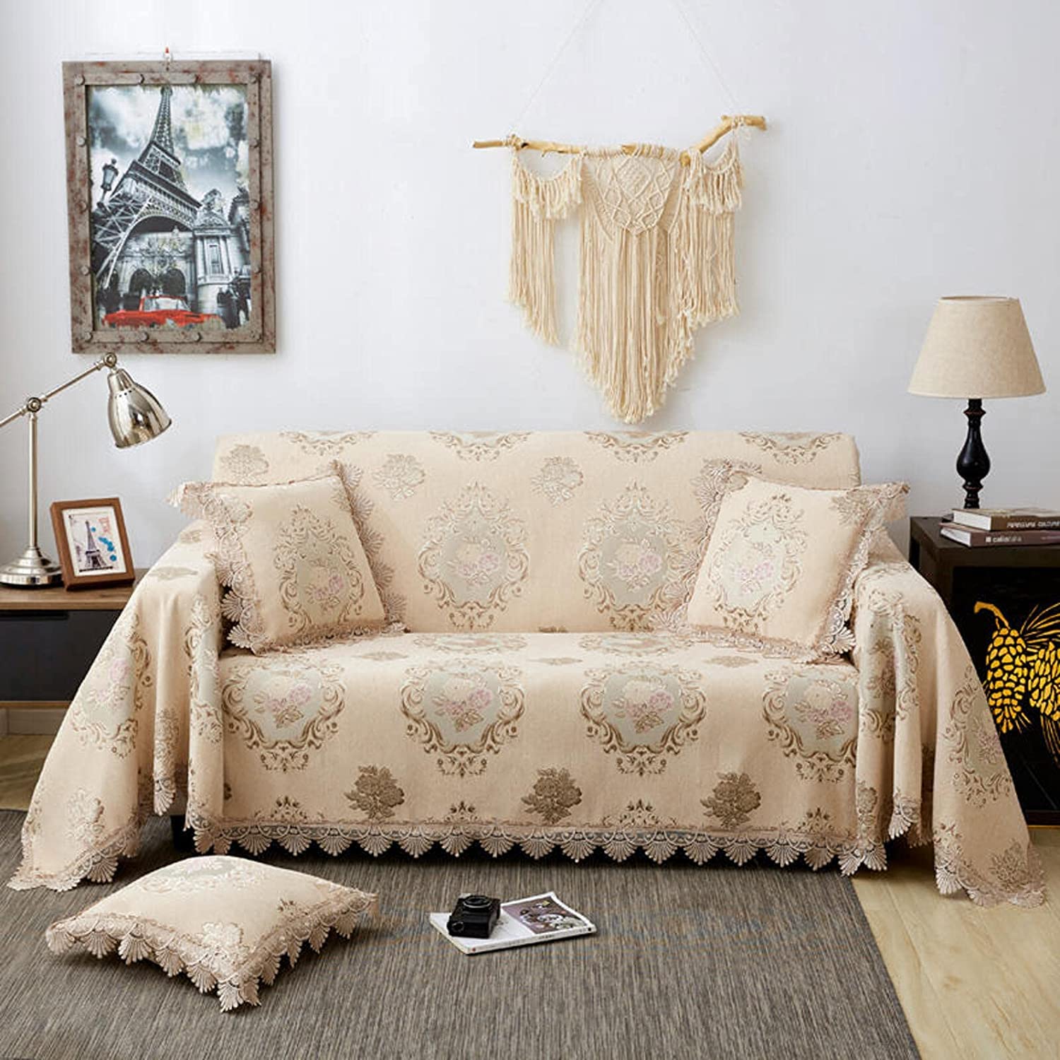 MGEMJMJ Sofa Throw Cover Jacquard Couch Throw Cover Throw Blanket Decorative Couch Furniture Pet Protector Throws Multi-size(Size:180x180cm(71x71inch),Color:C)