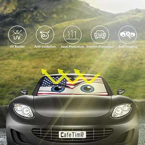 Miniatura 4 de Parasol para parabrisas de automóvil, hermoso color rojo, divertido y divertido para parabrisas delantero, reflector, protección solar, mantiene el