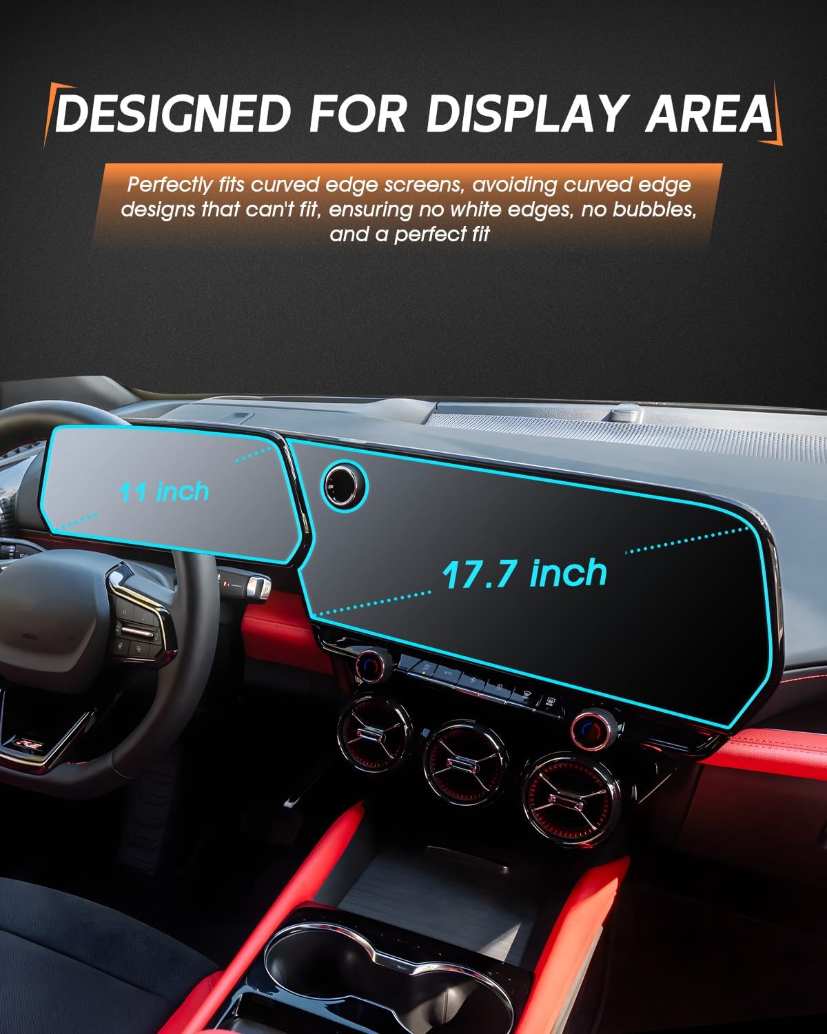 For 2024 2025 2026 Chevrolet Blazer EV Screen Protector - (2PCS) Matte Anti Glare Tempered Glass - Chevy Blazer EV (LT, RS) 17.7 Inch Touchscreen & 11 Inch Instrument Accessories