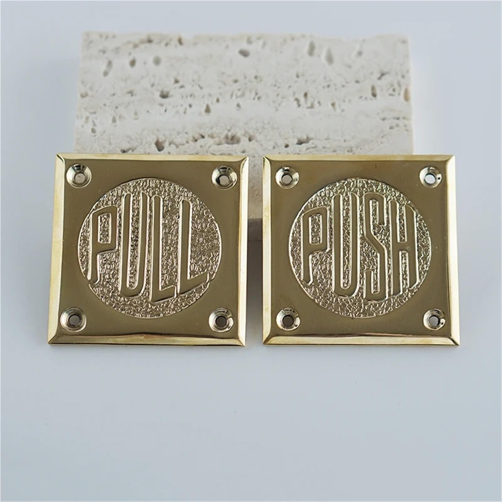 Señal De Empuje Y Tiro Decoración de pared latón con letrero vaivén adecuada for cafetería y hotel(PUSH and PULL)