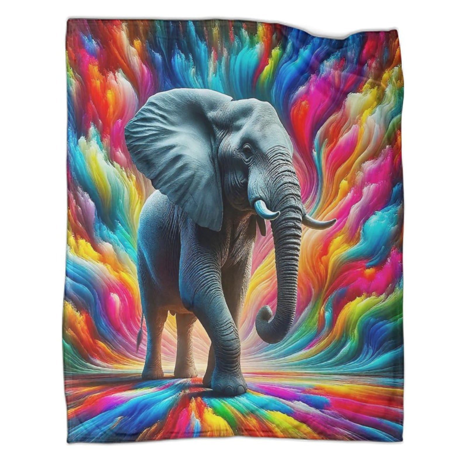 Couverture éléphant anti-froid flanelle douce pour literie et salon