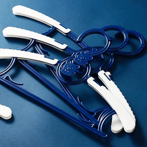 Miniatura 9 de Perchas para Bebé para Armario de Guardería Paquete de 60 Perchas de Plástico para Ropa de Niños que Ahorran Espacio Antideslizantes Extensibles