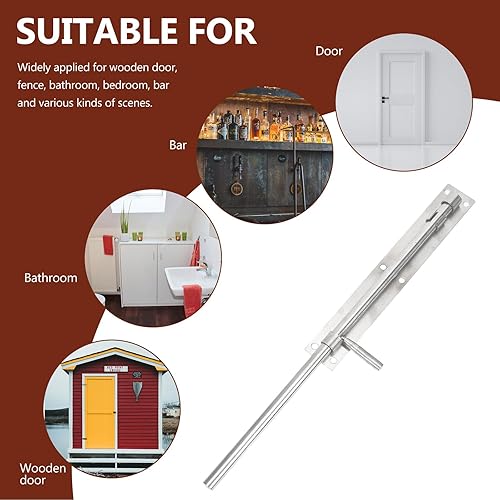 Miniatura 6 de DOITOOL Varilla de caída de puerta de acero de madera pesada cobertizo de acero inoxidable cerradura de seguridad puerta barra valla servicio para