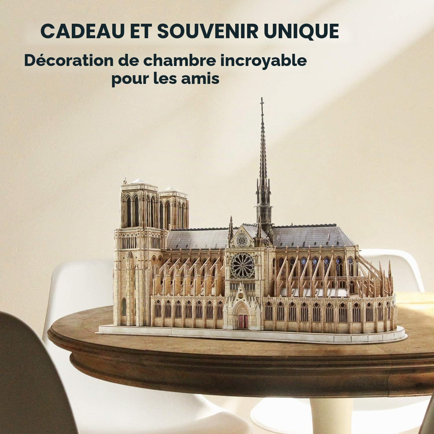 CubicFun Puzzle 3D de Construction France - Notre-Dame de Paris (Grand) Kits de Modèle Architectural de l'église Gothique, 293 Pièces