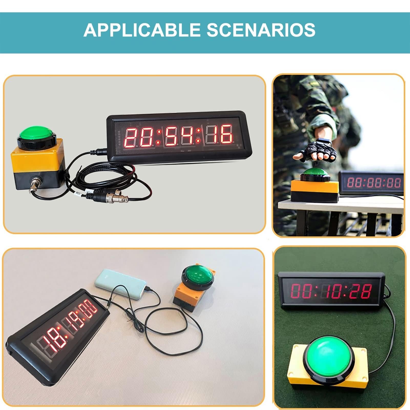 Temporizador de cuenta regresiva con cronómetro, reloj digital LED para entrenamiento de fitness, carreras de velocidad y programas de juegos