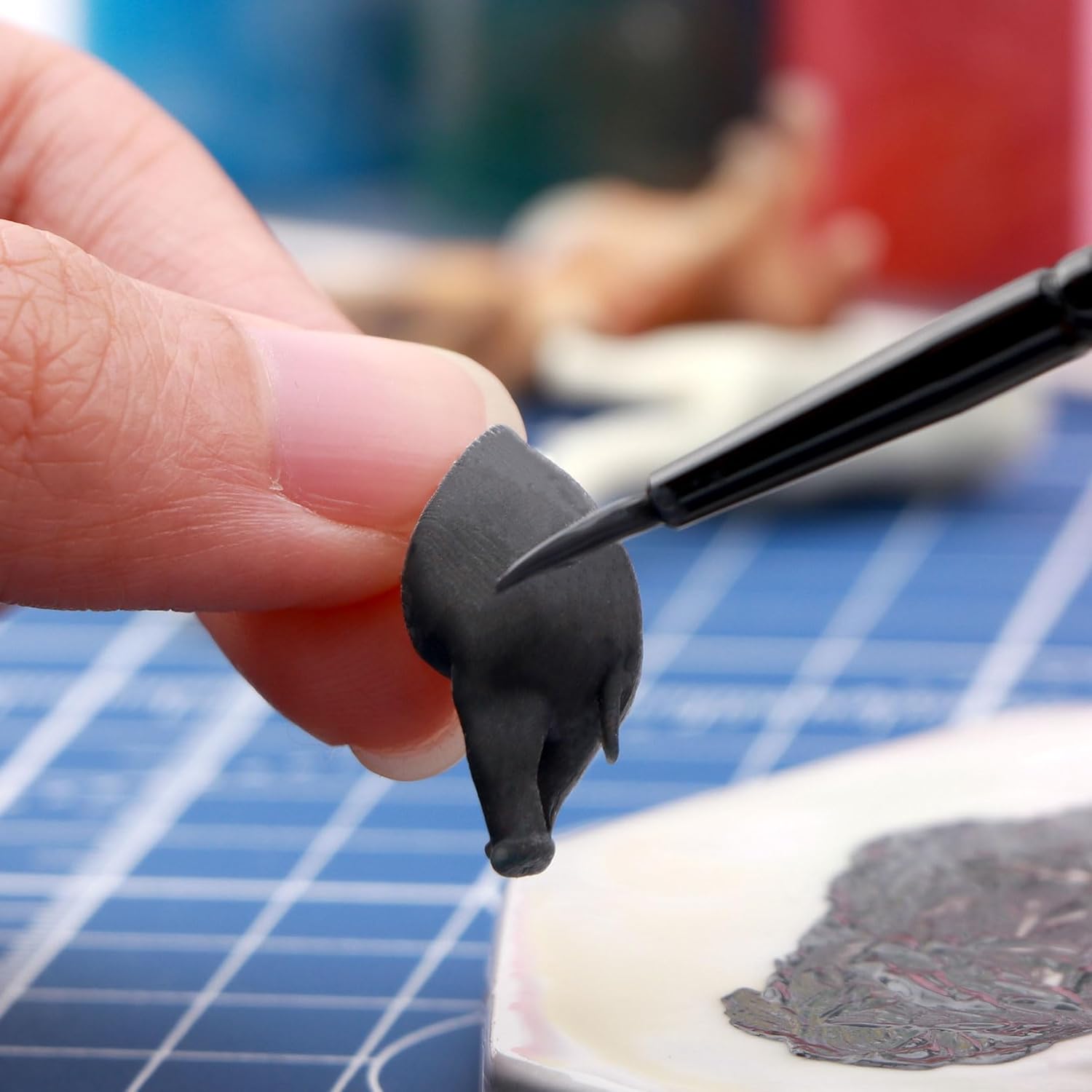 3D Printed Hand-Painted Elephant Stud Earrings, Eco-Friendly Resin, 925 Silver Post Hypoallergenic, Handmade Fun Animal Earrings, Gifts for Women and Men